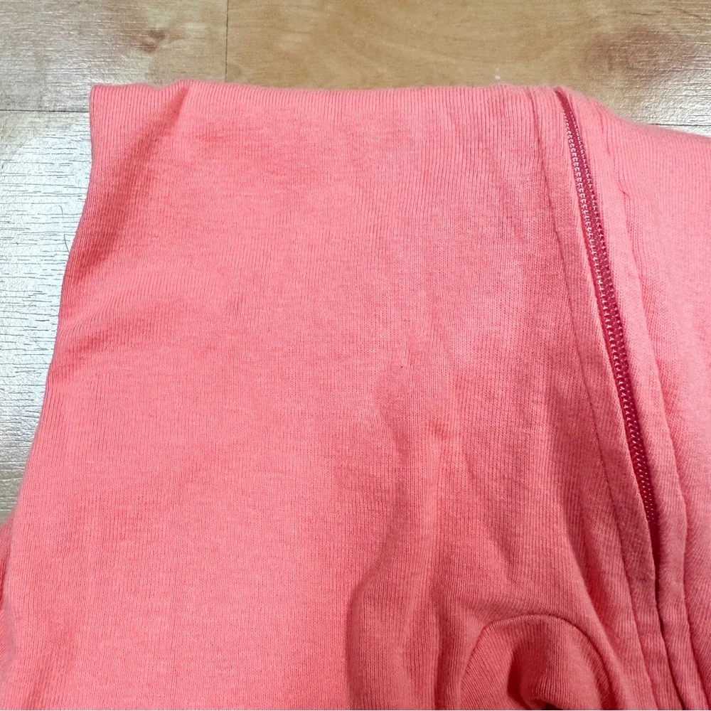 Old Navy Coral Two-Way Zip Cotton Footie Baby Girls Size 3-6M